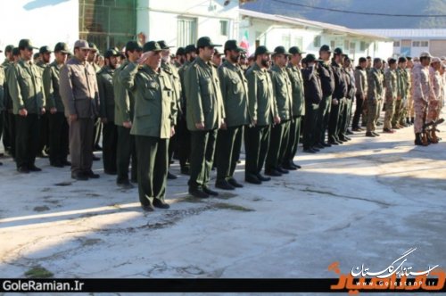 صبحگاه مشترک نیروهای مسلح شهرستان رامیان به مناسبت دهه مبارک فجر