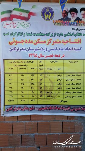 افتتاح متمرکز پروژه های عمرانی کمیته امداد شهرستان ترکمن برگزار شد