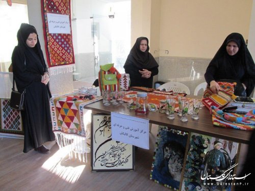 بازدید مدیرکل امور بانوان و خانواده از غرفه صنایع دستی مرکزآموزش فنی و حرفه ای گالیکش