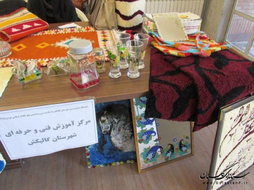 بازدید مدیرکل امور بانوان و خانواده از غرفه صنایع دستی مرکزآموزش فنی و حرفه ای گالیکش