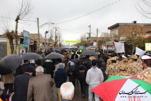 برگزاری راهپیمایی باشکوه و دشمن شکن 22 بهمن در شهرستان آزادشهر