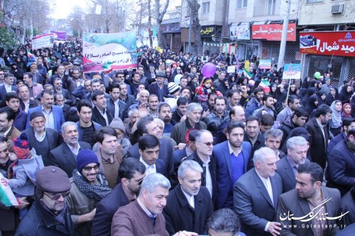 راهپیمایی بزرگ یوم الله 22 بهمن و جشن پیروزی انقلاب در شهر گرگان برگزار شد