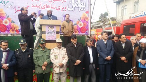 راهپیمایی باشکوه 22 بهمن در شهرستان  ترکمن برگزار شد