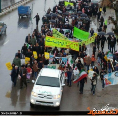 برگزاری راهپیمایی باشکوه 22بهمن درشهرستان رامیان