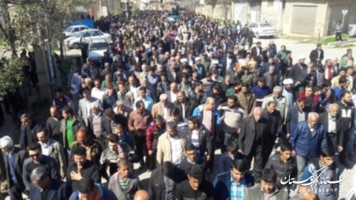 تشییع پیکر پاک دو شهید گمنام در شهر مزرعه کتول