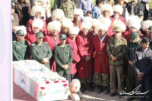 پیکر مطهر اولین شهید مدافع حرم شهرستان آق قلا تشییع شد