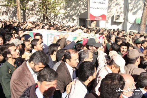 پیکر مطهر اولین شهید مدافع حرم شهرستان آق قلا تشییع شد