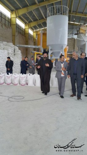 بازدید فرماندار و جمعی از مسئولین قضایی از کارخانه مکانیزه مواد معدنی در شهرک صنعتی