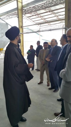 بازدید فرماندار و جمعی از مسئولین قضایی از کارخانه مکانیزه مواد معدنی در شهرک صنعتی