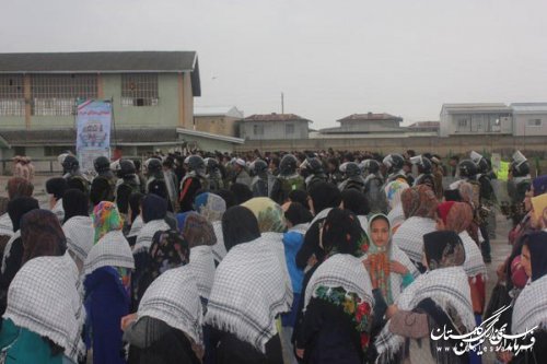 صبحگاه مشترک رزمایش شهدای مدافع حرم شهرستان گمیشان برگزار شد