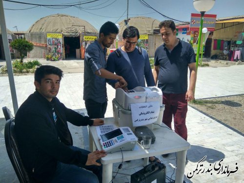 دومین روز برگزاری مانور آموزشی انتخابات تمام الکترونیک شورای شهربندر ترکمن
