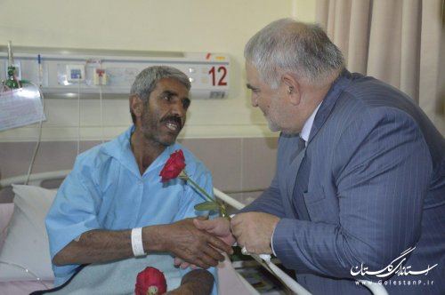 عیادت استاندار و وزرای تعاون، کار و رفاه اجتماعی و صنعت، معدن و تجارت از مصدومان