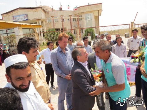 استقبال فرماندار از ملی پوشان  آق قلایی تیم ملی والیبال ساحلی