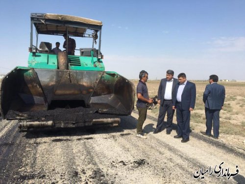 بازدید فرماندار رامیان از پروژه زیرسازی و آسفالت راه روستایی محور تاتارسفلی به سلاق غایب شهرستان گنبد