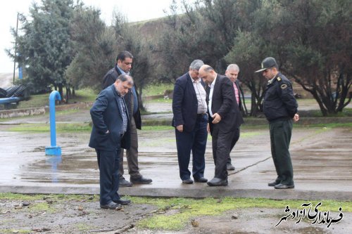 بازدید معاون عمرانی استاندار و فرماندار آزادشهر از مخزن آبرسانی و پارک تفریحی زیتون تپه