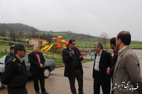 بازدید معاون عمرانی استاندار و فرماندار آزادشهر از مخزن آبرسانی و پارک تفریحی زیتون تپه
