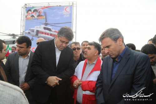 افتتاح پد بالگرد امدادی جمعیت هلال‌احمر در غرب استان و مرکز فیزیوتراپی در شهرستان آق قلا