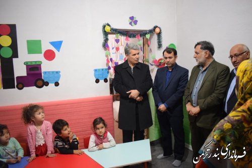 بازدید فرماندار از مهدکودک و پیش دبستانی الفت سیجوال