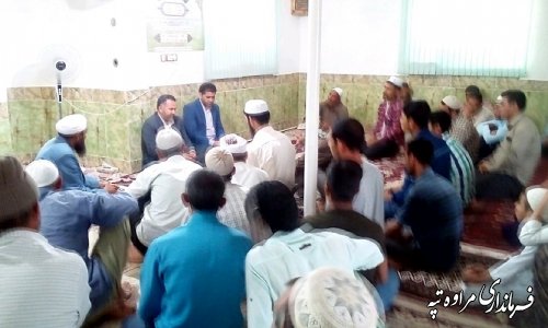 حضور فرماندار مراوه تپه در افطاریه مسجد روستای خوجه گلدی