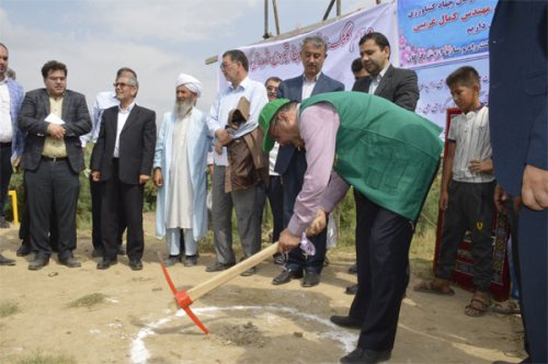 کلنگ زنی پل بتنی در شهرستان گنبدکاووس