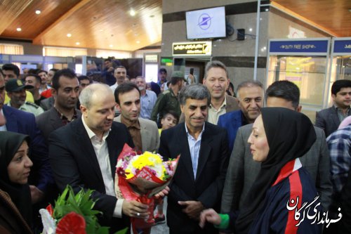 استقبال از قهرمانان کبدی آسیایی گلستان در فرودگاه بین المللی گرگان