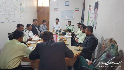 نشست صمیمی شهردار و رئیس شورای اسلامی شهر مراوه تپه با فرمانده انتظامی شهرستان
