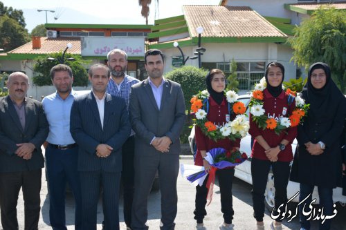استقبال معاون فرماندار کردکوی از دو بانوی ورزشکار تیم ملی ایران