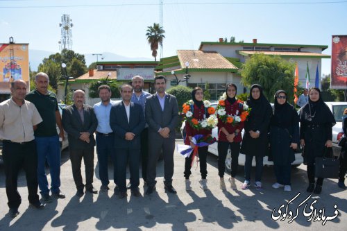 استقبال معاون فرماندار کردکوی از دو بانوی ورزشکار تیم ملی ایران