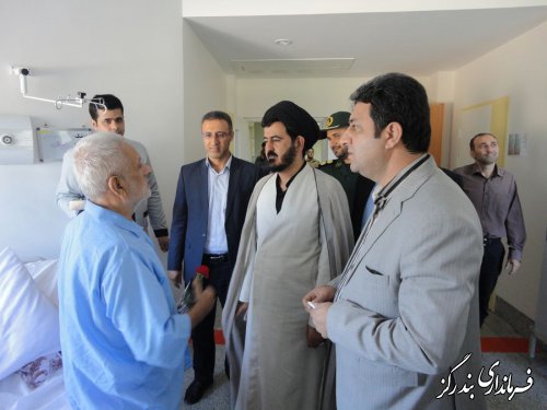 عیادت امام جمعه و فرماندار بندرگز از بیماران در بیمارستان شهداء