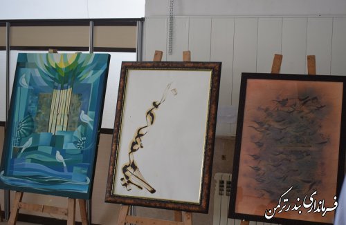 افتتاح نمایشگاه نقاشی و عکس مهمان کربلا در شهرستان ترکمن