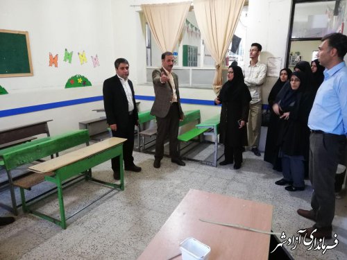 بازدید معاون فرماندار آزادشهر و مدیر آموزش و پرورش از مدارس روستاهای بخش چشمه ساران