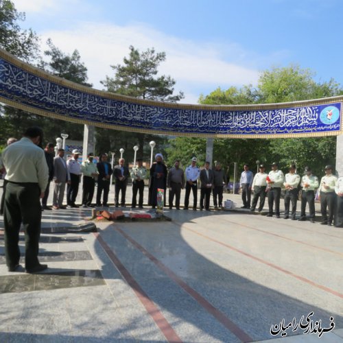 مراسم غبار روبی گلزار شهدا شهرستان رامیان