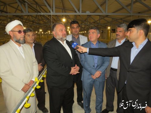 واحد تولیدی مرغ گوشتی 40 هزار قطعه ای با سرمایه گذاری 20 میلیارد ریال در روستای عطا آباد افتتاح شد