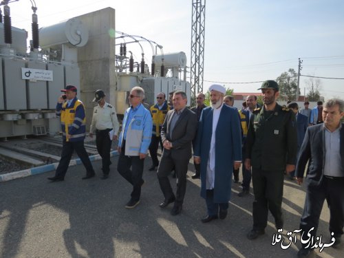 بازدید مسئولین دستگاههای اجرایی از پست63/20 کیلو ولت شهرستان آق قلا