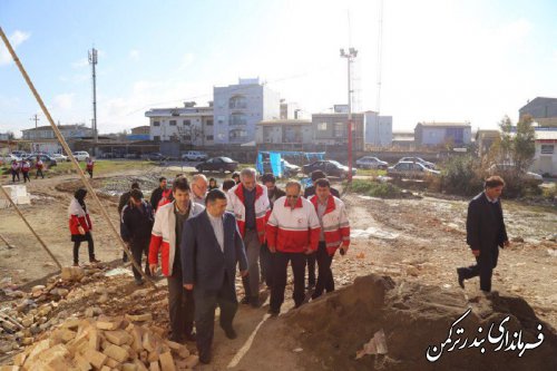 بازدید دبیر کل جمعیت هلال جمهوری اسلامی ایران از پروژه مرکز جامع پیشگیری، کنترل و درمان سرطان شهرستان ترکمن