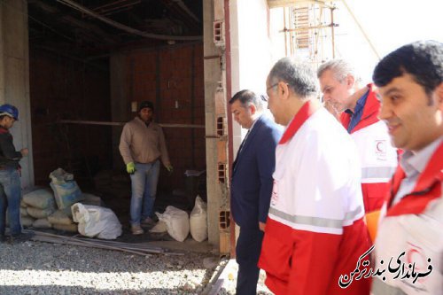 بازدید دبیر کل جمعیت هلال جمهوری اسلامی ایران از پروژه مرکز جامع پیشگیری، کنترل و درمان سرطان شهرستان ترکمن