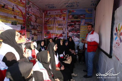 نمایشگاه توانمندی های جمعیت هلال احمر گلستان در شهرستان کردکوی افتتاح شد