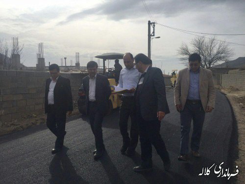 بازدید فرماندار کلاله از  از روند اجرای آسفالت معابر روستاهای قودنه علیا و قرانكي جنگل