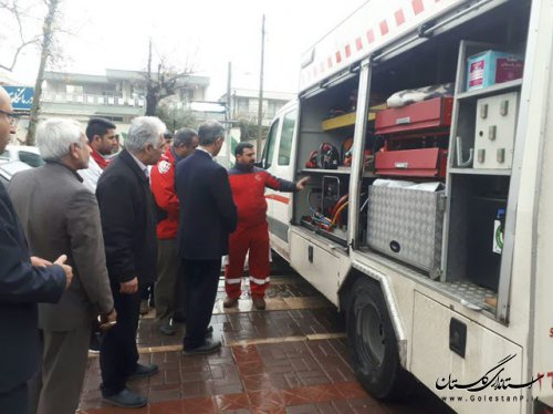 نمایشگاه توانمندی های جمعیت هلال احمر گلستان در گنبد کاووس افتتاح شد