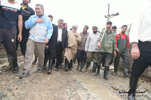 تولیت آستان قدس رضوی از مناطق سیل زده شهرستان آق قلا بازدید کرد