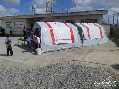 کاروان سلامت تخصصی دندانپزشکی جمعیت هلال احمر مازندران در مناطق سیل زده گستان