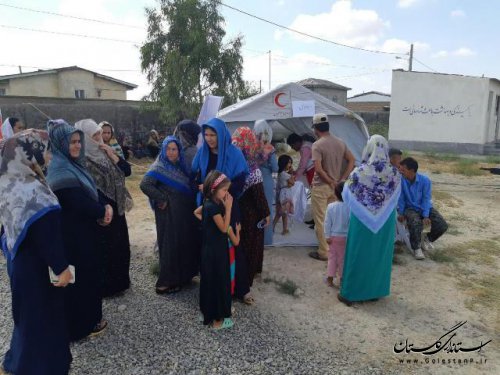 کاروان سلامت تخصصی دندانپزشکی جمعیت هلال احمر مازندران در مناطق سیل زده گستان
