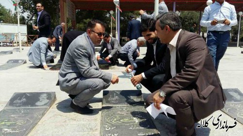 گلزار شهدای کلاله غبار روبی و عطر افشانی شد