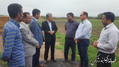 بازدید فرماندار ترکمن از روند اجرای طرح هادی در روستاهای شهرستان