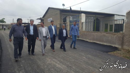 بازدید فرماندار ترکمن از روند اجرای طرح هادی در روستاهای شهرستان