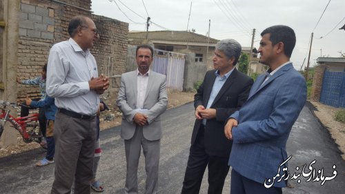 بازدید فرماندار ترکمن از روند اجرای طرح هادی در روستاهای شهرستان
