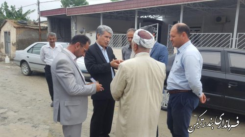 بازدید فرماندار ترکمن از روند اجرای طرح هادی در روستاهای شهرستان