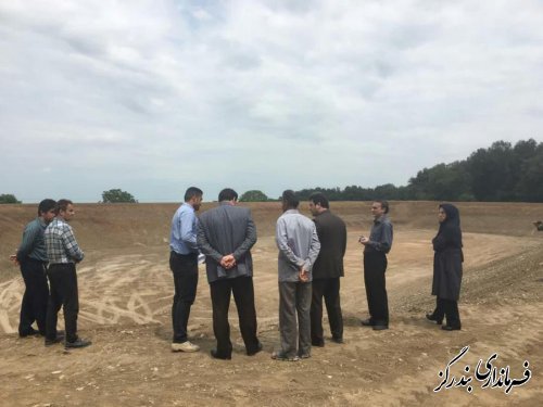 بازدید فرماندار بندرگز از عملیات اجرایی آب بندان وطناء