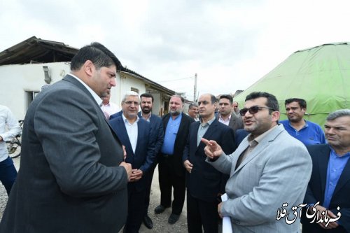 معاون سیاسی وزیر کشور از روند بازسازی مناطق سیل زده شهرستان آق قلا بازدید بعمل آورد