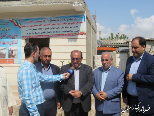 آیین بهره برداری از اولین واحدمسکونی احداثی ناشی از خسارات سیل در رامیان